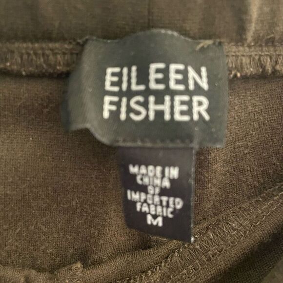 Eileen Fisher Brown Pull On Straight Leg Pointe Stretch Pants Women’s Medium - Picture 2 of 4